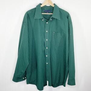 Tommy Hilfiger Green Plaid Collared Button Up Shirt Men's Size XX-Large XXL